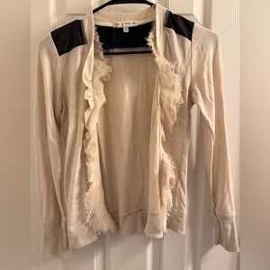 Women's Cream Ruffle Sweater size large